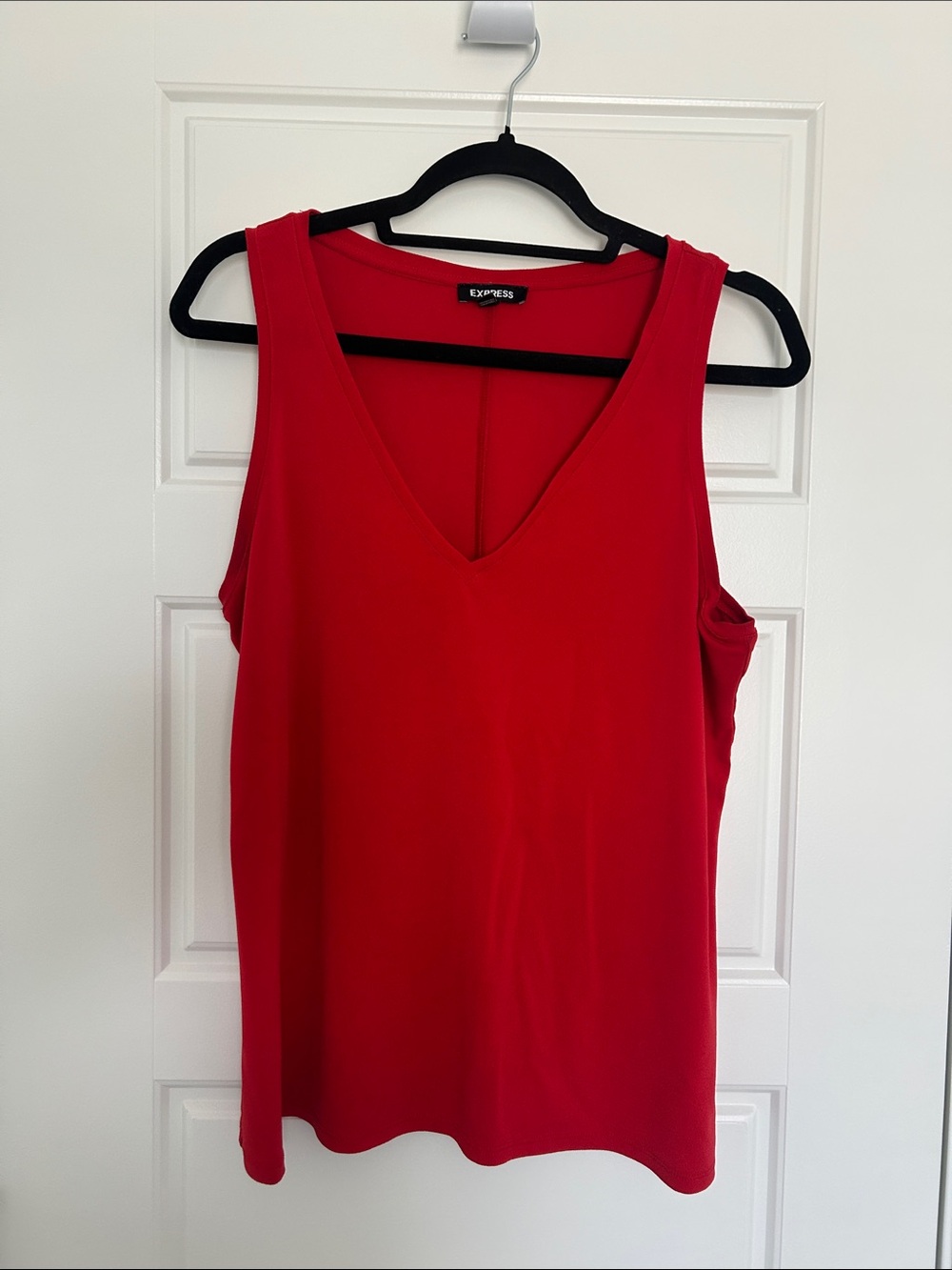 Express Red V-Neck Tank Top